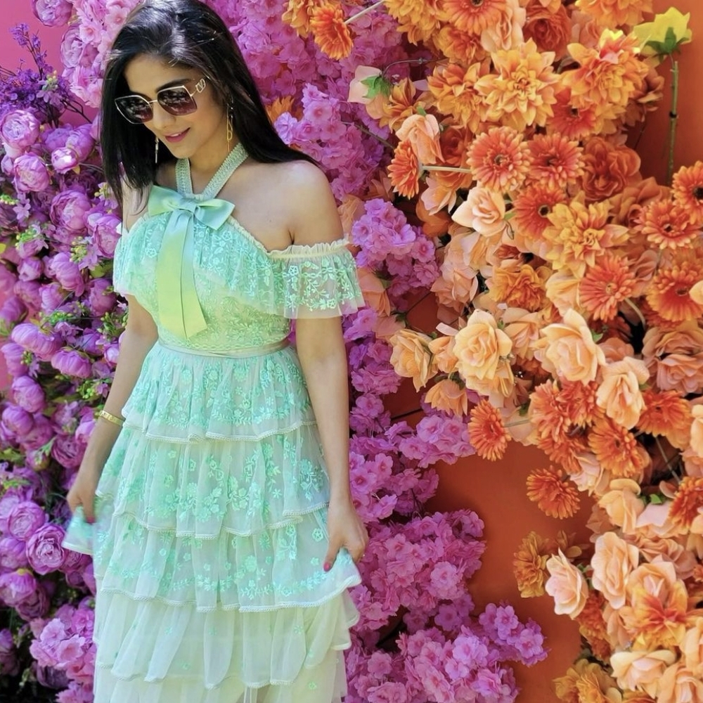 Elegant Green Off-Shoulder Dress